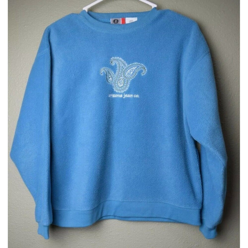 Vintage Arizona Jean Co. Girl's L 14-16 Sweater Blue Paisley Outline